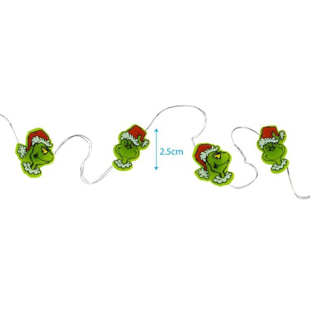 COPY - COPY - The Grinch Mini String Christmas Lights Battery Operated 20 LED L…